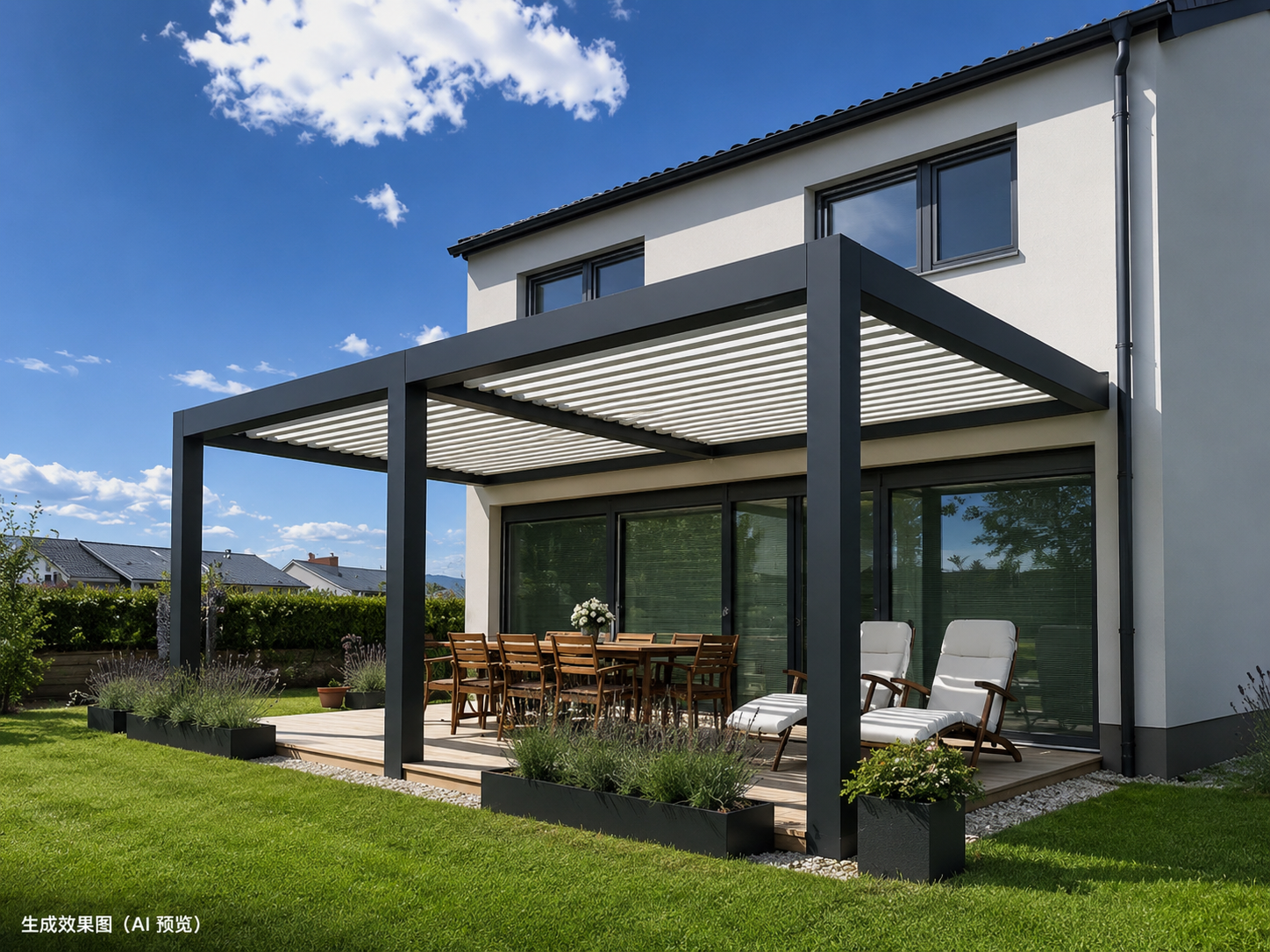 Pergola concept preview after design planning