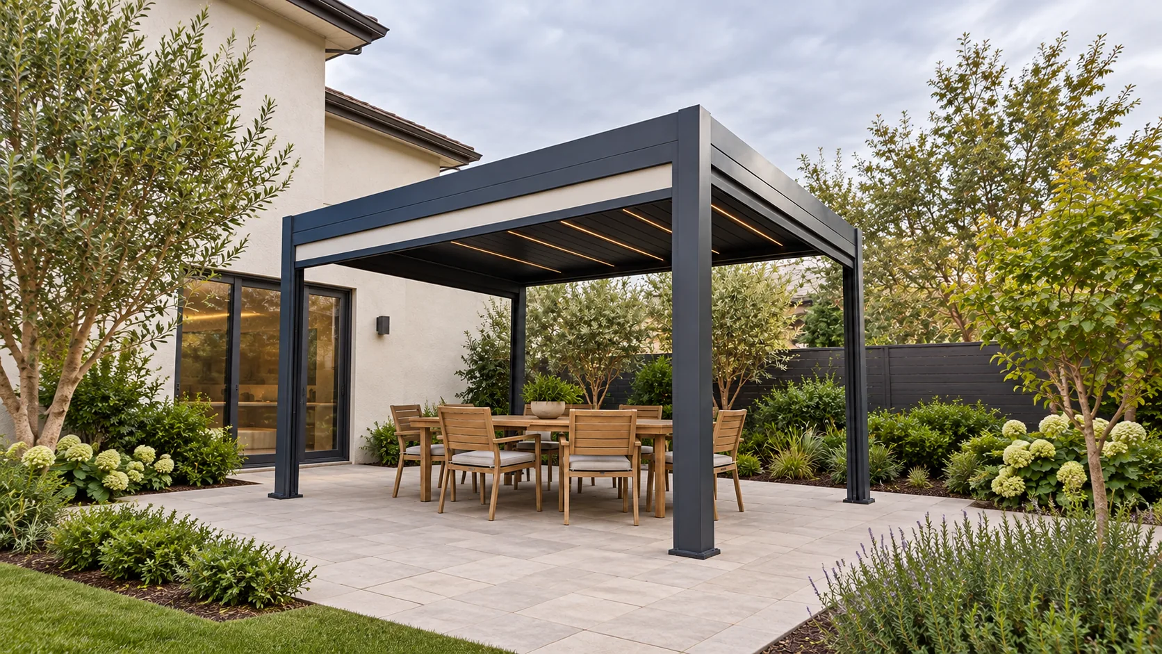 Pergola in an edited outdoor setting