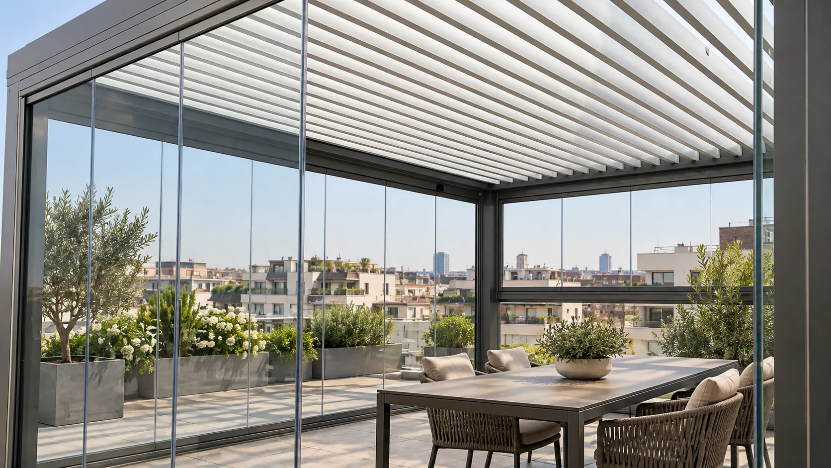 Pergola in an edited outdoor setting
